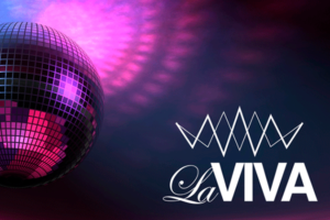 Discokugel mit logo von La Viva Disco